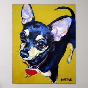 Little Bitty Chihuahua - Black and Tan Chihuahua Poster