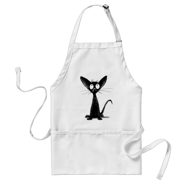 Little Black Cat Adult Apron (Front)