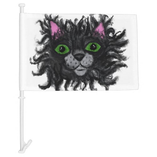 Little Black Cat Car Flag