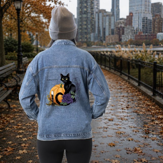 Little Black Cat Denim Jacket (Creator Uploaded)