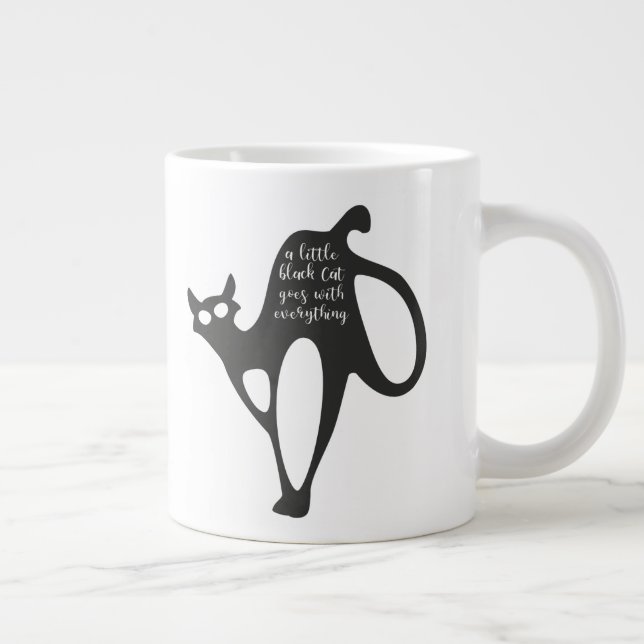 Little Black Cat Giant Coffee Mug (Right)