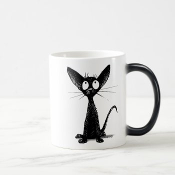 Little Black Cat Magic Mug by StrangeStore at Zazzle
