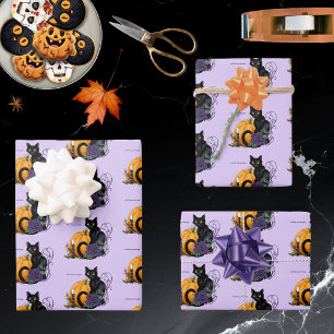 Little Black Cat Wrapping Paper Sheets