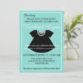 Little Black Dress Baby Girl Sprinkle Shower Invitation (Standing Front)