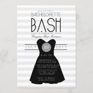 Little Black Dress Bachelorette Bash Party Invitation