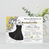 Little black dress bachelorette party invite (Standing Front)