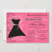 Little black dress bachelorette party invite (Front)