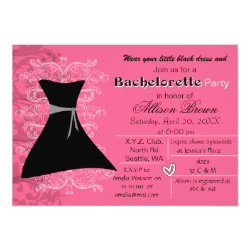 Little black dress bachelorette party invite