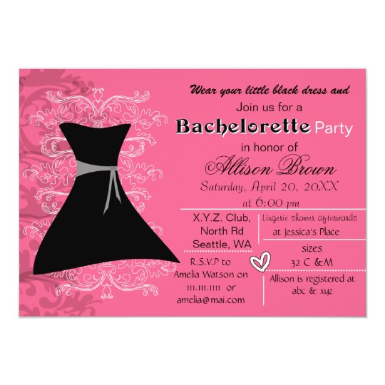 Little black dress bachelorette party invite | Zazzle.com