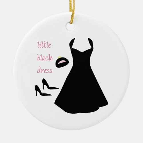 Little Black Dress Ceramic Ornament