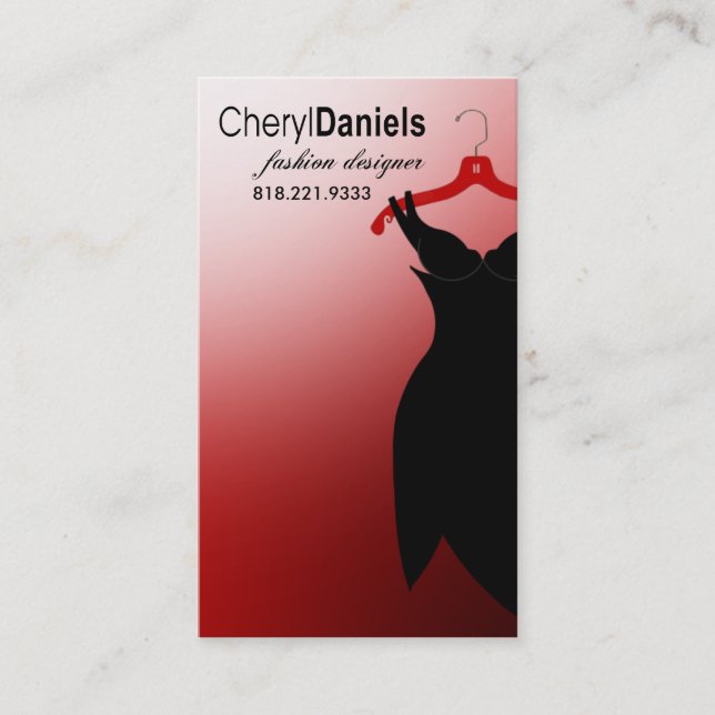 "Little Black Dress" Fashion Designer, Stylist Business Card (Front)