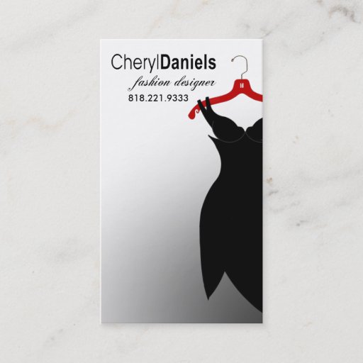 Customizable "Little Black Dress" Fashion Designer, Stylist Business Cards