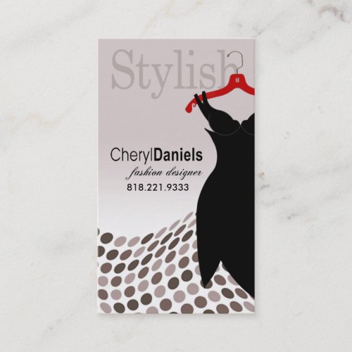Little Black Dress Fashion Designer Stylist Business Card