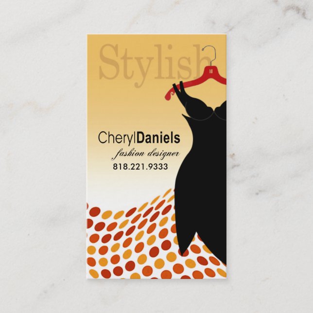"Little Black Dress" Fashion Designer, Stylist Business Card (Front)