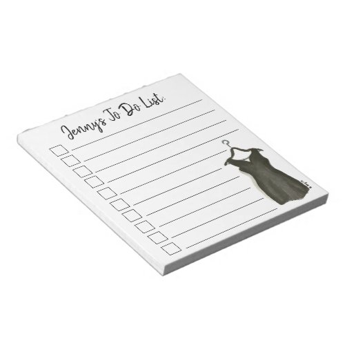 Little Black Dress Fashion Personalized To Do List Notepad