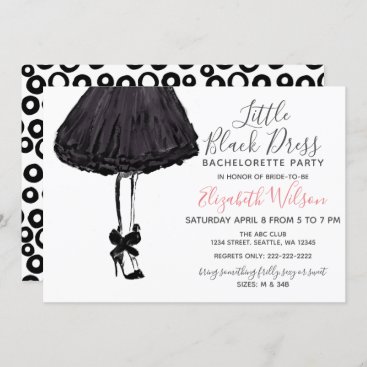 Little Black Dress High Heels Bachelorette Party Invitation
