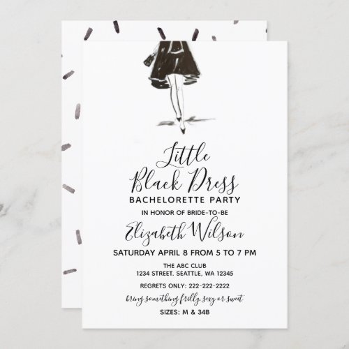 Little Black Dress High Heels Bachelorette Party Invitation