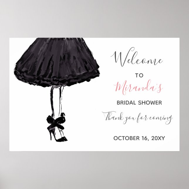 Little Black Dress High Heels Bachelorette Party Poster (Front)