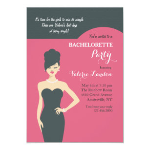 Little Black Dress Bachelorette Party Invitations 5