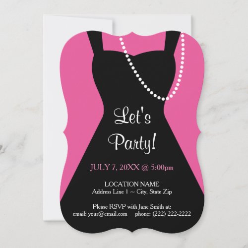 Little Black Dress Invitation  Bachelorette Party