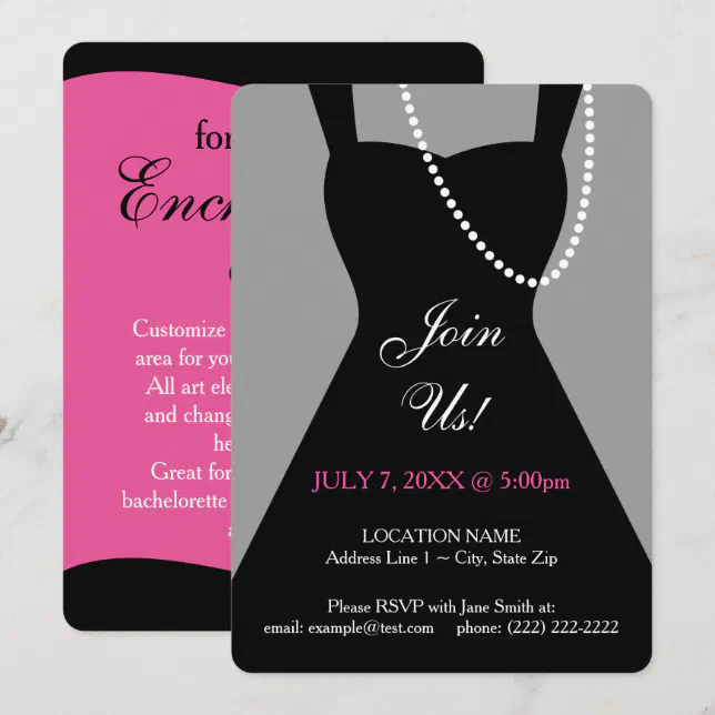 Little Black Dress Invitation Template | Zazzle