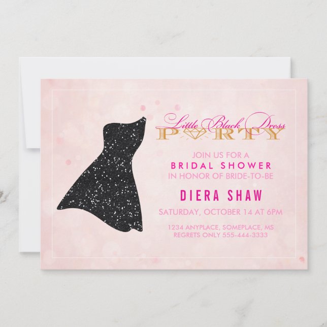 Little Black Dress Shower Invitation (Front)