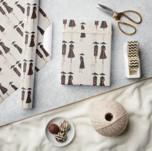 Little Black Dress Society Architectural Fashion P Wrapping Paper