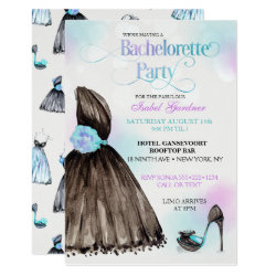 Little Black Dress Stilettos Bachelorette Party Invitation