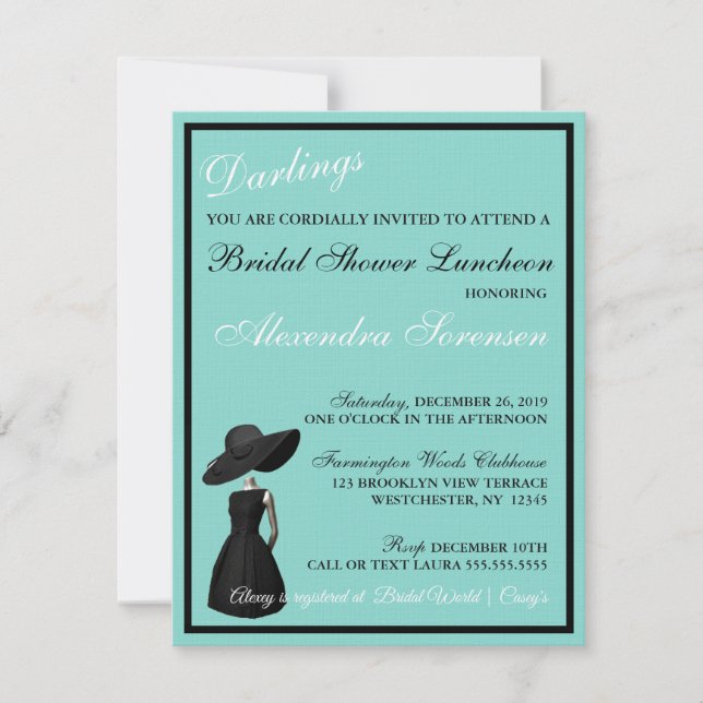 Little Black Dress Tea Bridal Brunch Shower Party (Front)