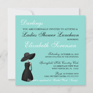 Little Black Dress Theme Shower Teal Blue Party