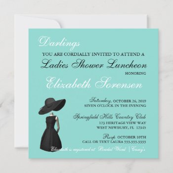 Little Black Dress Theme Shower Teal Blue Party by Ohhhhilovethat at Zazzle