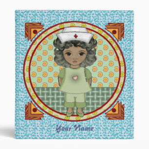Little black girl nurse 3 ring binder