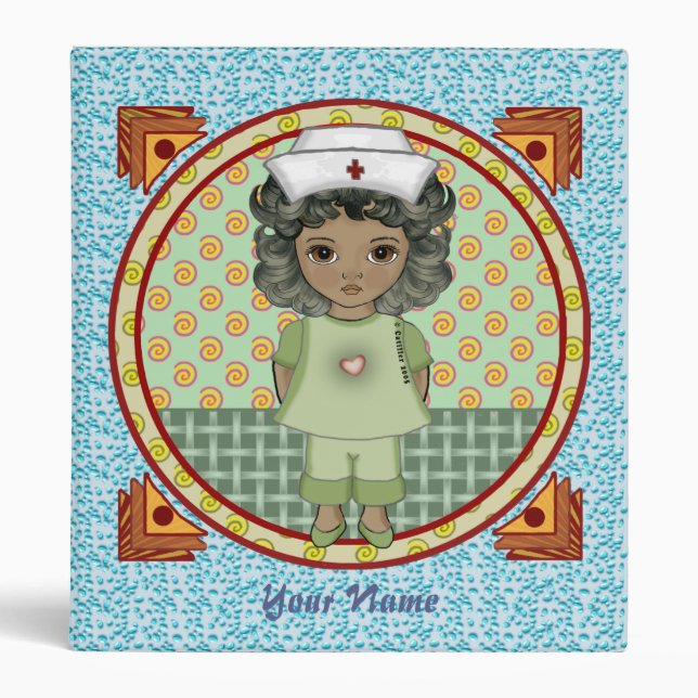 Little black girl nurse  3 ring binder (Front)