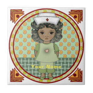 Little black girl nurse  ceramic tile
