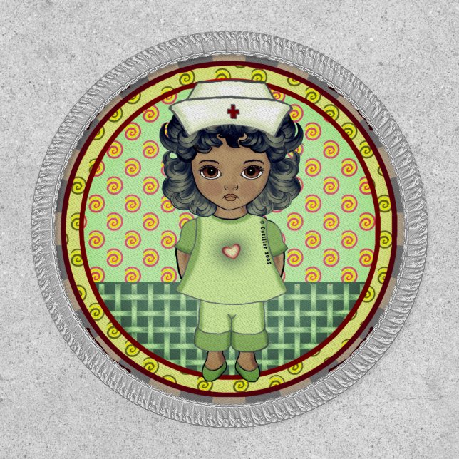 Little black girl nurse  patch (Front)