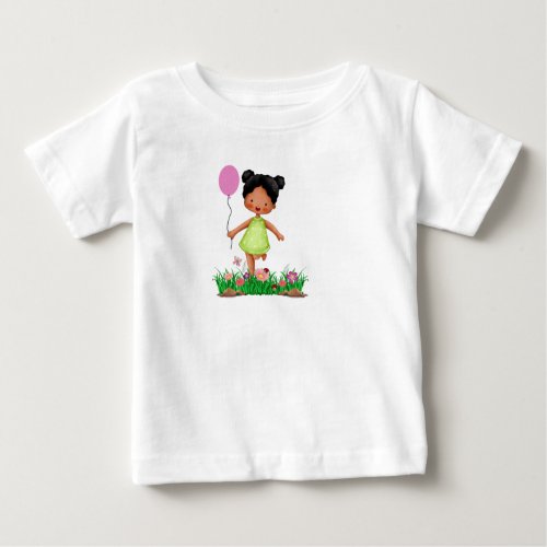 Little Black Girl Walking Baby T_Shirt