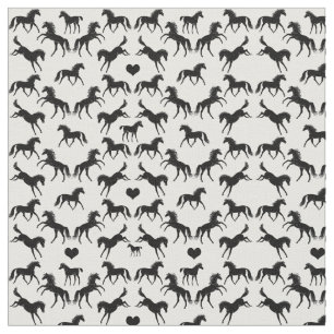 Little Black Horses Fabric