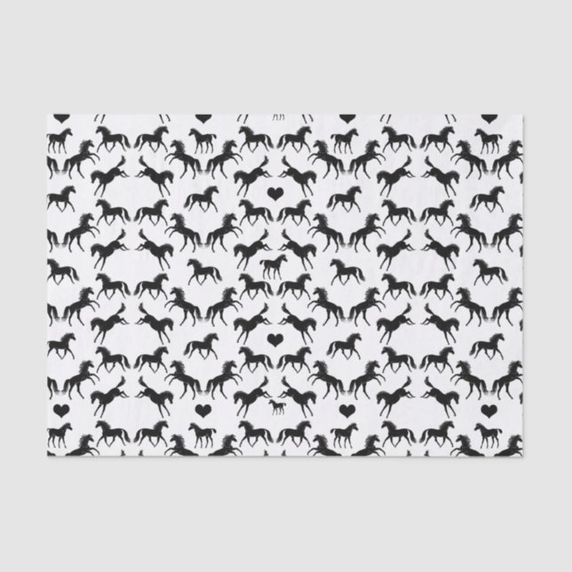 Little Black Horses Tissue Paper (Front)