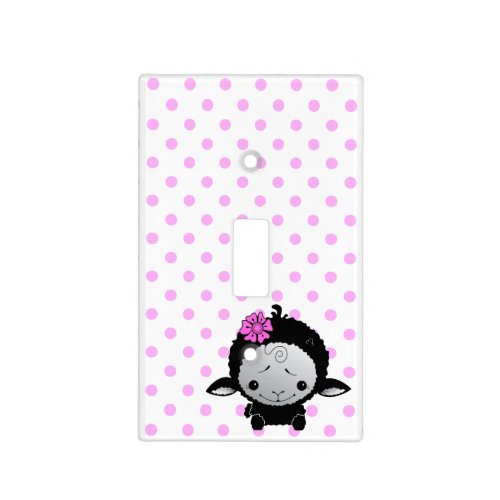 Little Black Lamb Pink Polka Dot Light Switch Cover