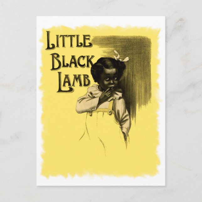 Little Black Lamb Vintage Black Americana Postcard (Front)