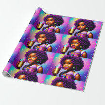 Little Black/ Melenated Girl Wrapping Paper 