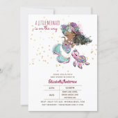 Little Black Mermaid Girls Baby Shower Under Sea Invitation (Front)