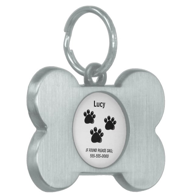 Little Black Paws Pet Tag (Front Left)