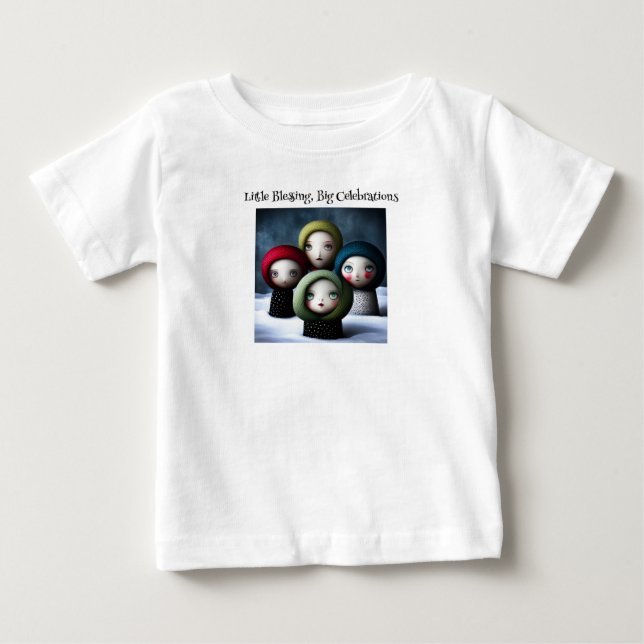 Little Blessing, Big Celebrations Baby T-Shirt (Front)