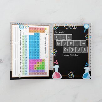 Little Blonde Girl Scientist Happy Birthday Game C Card