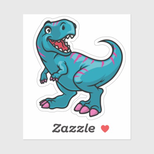 Little Blue and Pink Dino the Dinosaur Sticker