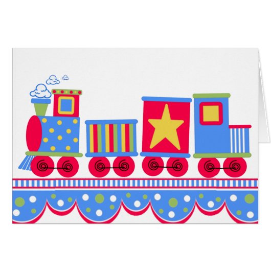 Little Blue and Red Train Cards (Front Horizontal)