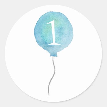 Little Blue Balloon Birthday Number Stickers by Orabella at Zazzle