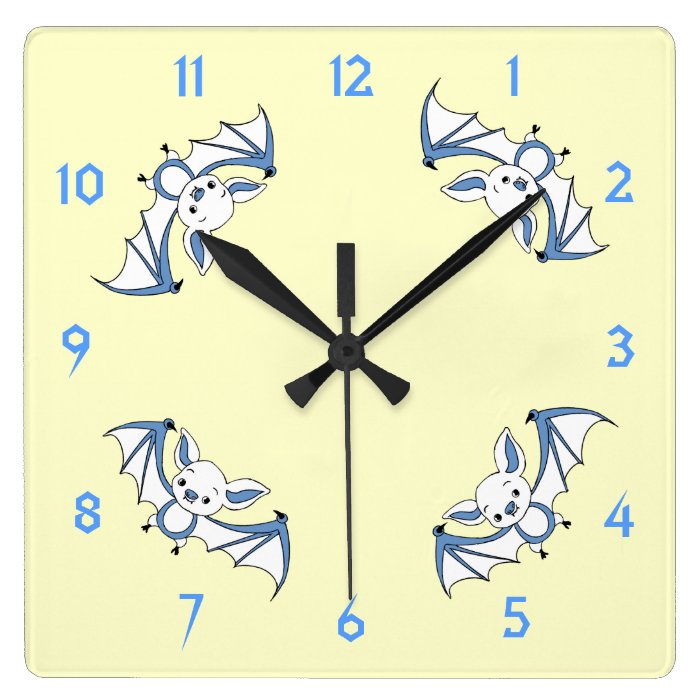 Little Blue Bat Nursery Wall Clocks