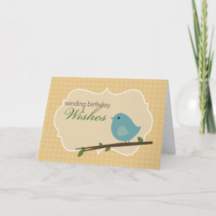 Little Blue Bird Birthday Card